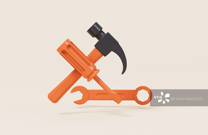 维护概念五金工具三维渲染图片素材
