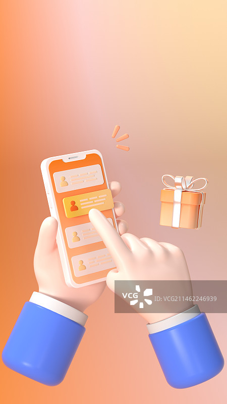 3D渲染手机银行金融理财主题设计模板图片素材