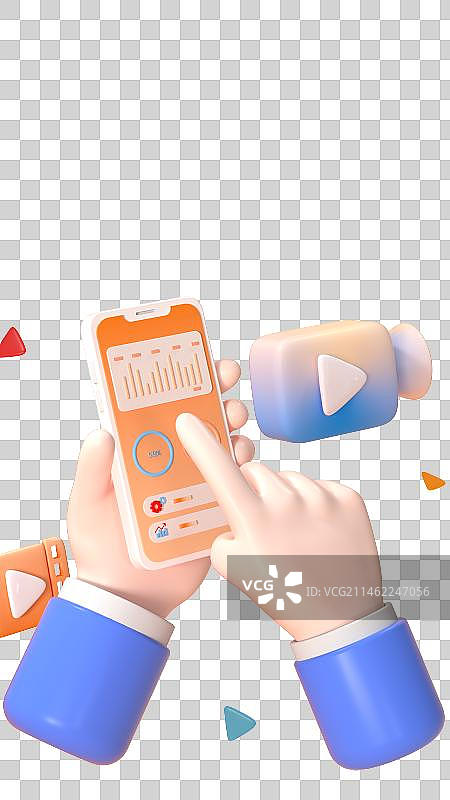 3D渲染手机银行金融理财主题设计模板图片素材