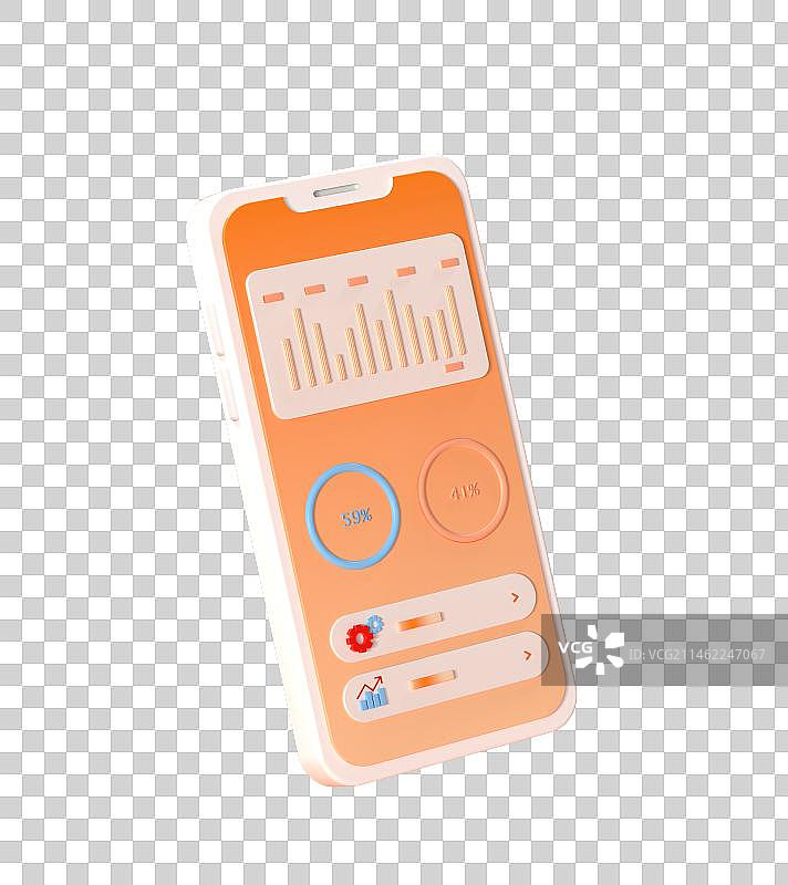 3D渲染手机银行金融理财主题设计模板图片素材