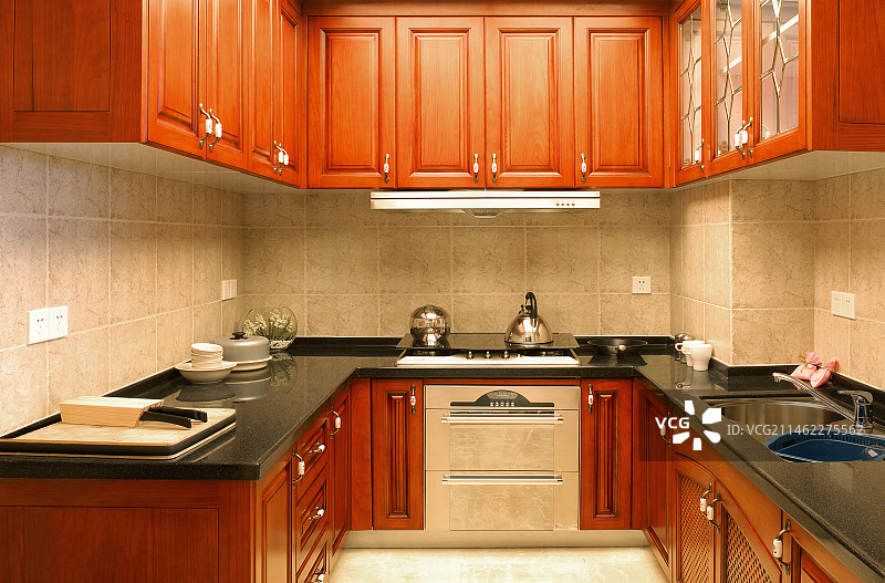 紧凑型的厨房空间图片素材