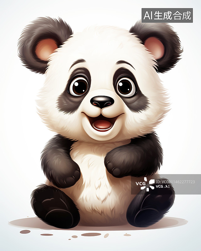 【AI数字艺术】水彩油画风格顶流熊猫花花三太子插画配图图片素材
