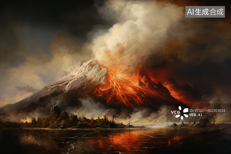 【AI数字艺术】日落时的壮观天空景色图片素材