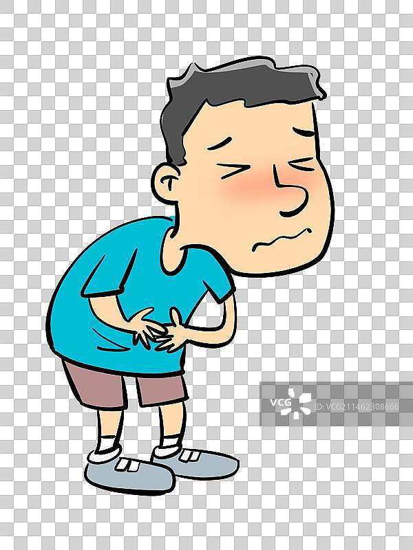 手捂肚子痛苦的男子图片素材