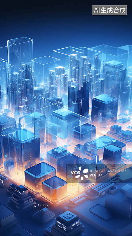 【AI数字艺术】未来科幻晶体概念三维插画图片素材
