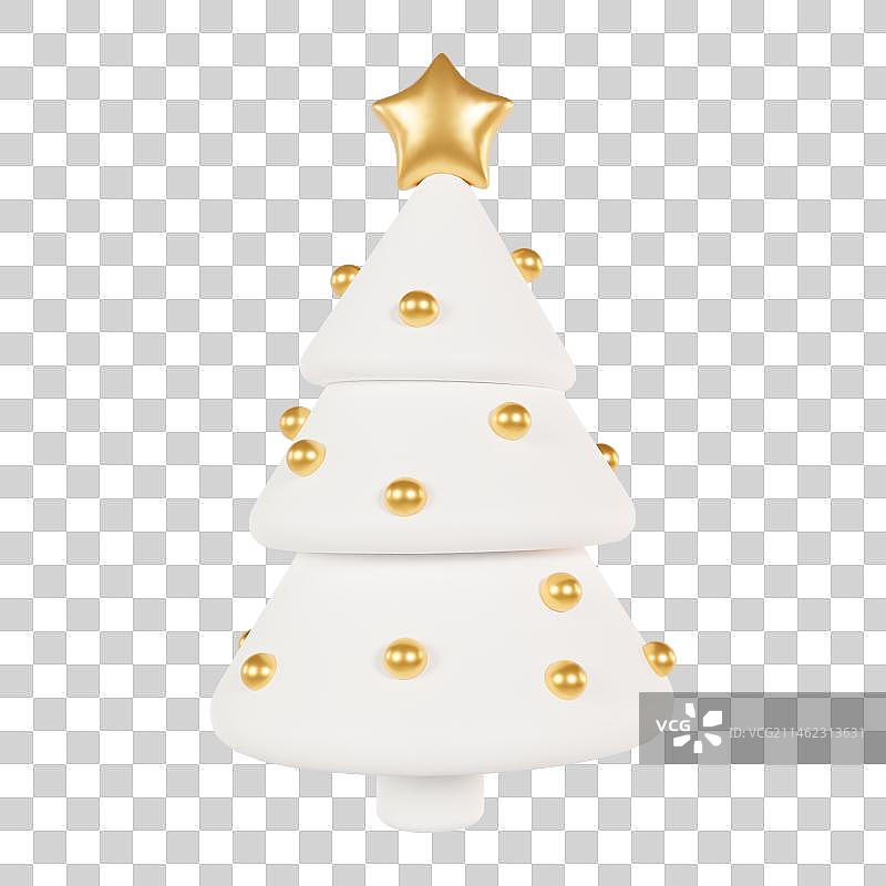 C4D圣诞节卡通立体松树元素图片素材