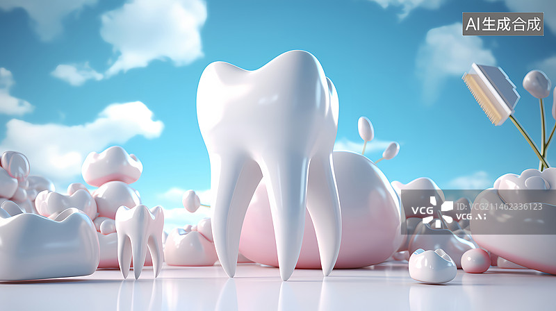 【AI数字艺术】牙齿创意场景图片素材