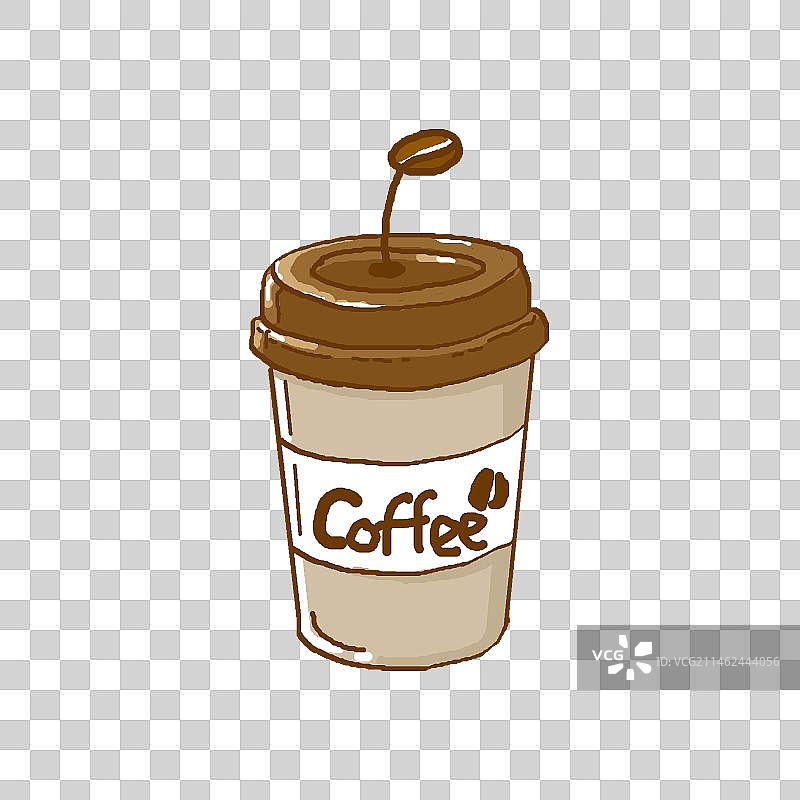 可爱的手绘咖啡杯扁平插画 免抠元素图片素材