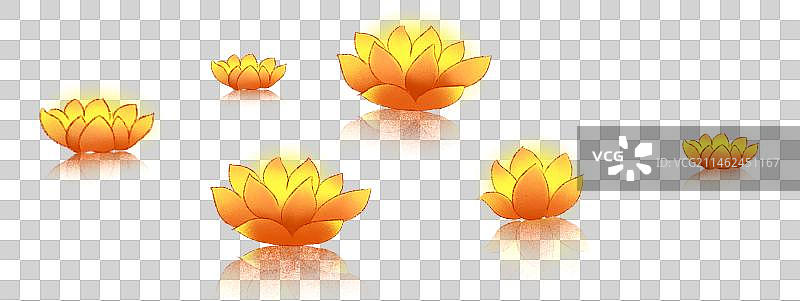 水面上的莲花灯图片素材