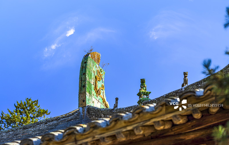 山西五台山佛光寺，唐代建筑。图片素材