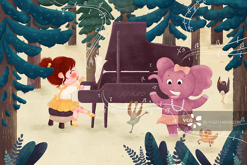 森林里的音乐会图片素材