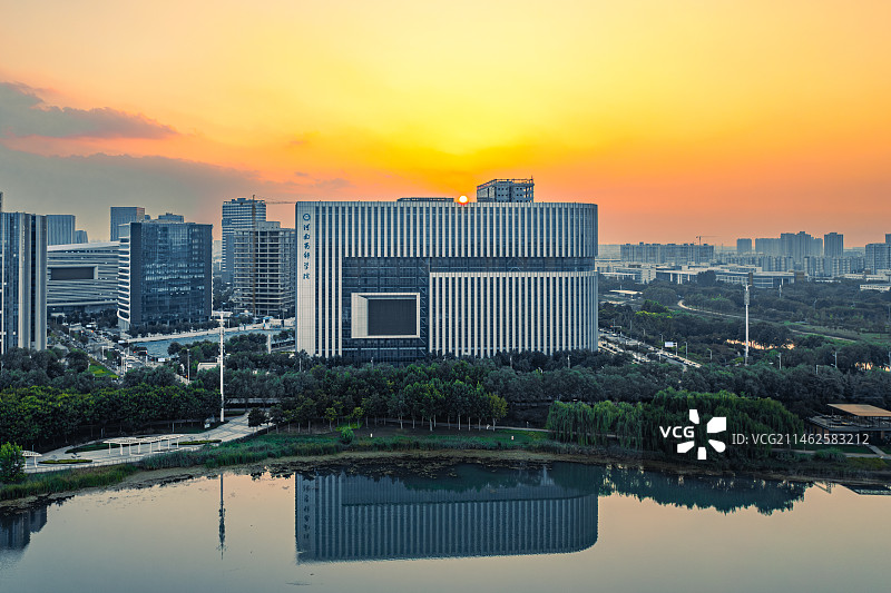 龙子湖夕阳图片素材