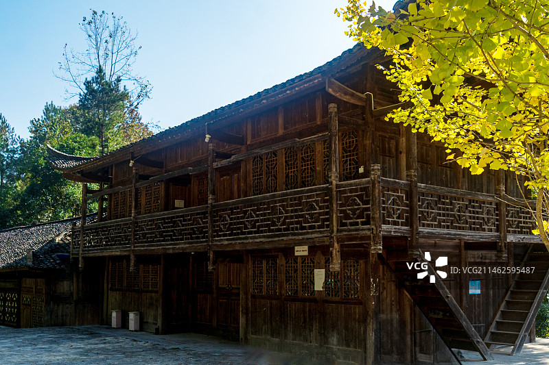 世界文化遗产湖北恩施州咸丰唐崖土司城遗址图片素材