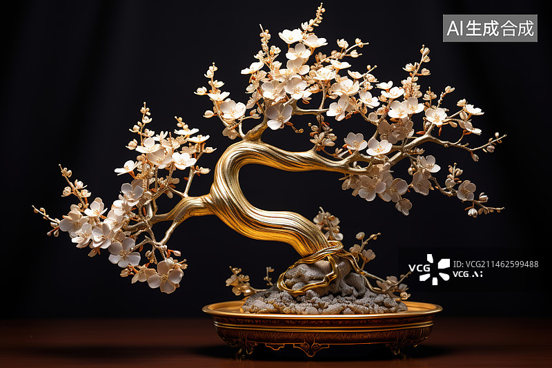 【AI数字艺术】黑色背景下桌子上的花朵特写镜头图片素材