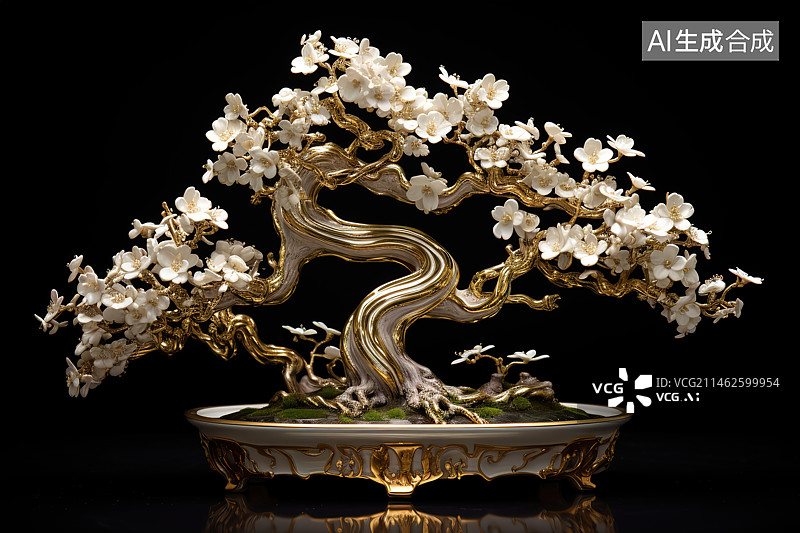 【AI数字艺术】黑色背景下的花朵特写镜头图片素材