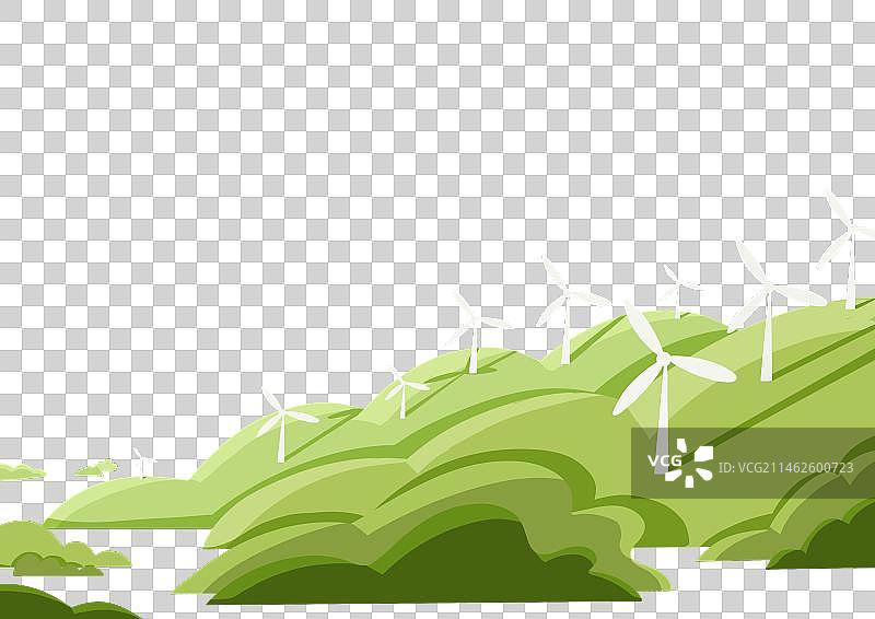 环保山水草地 风车 电力 元素图片素材