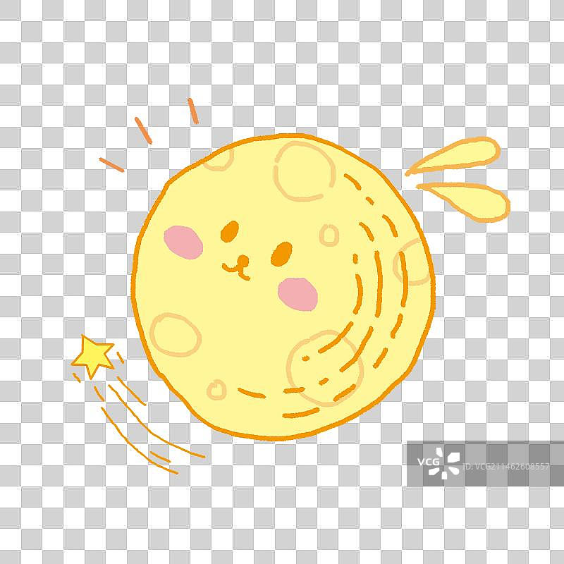 卡通可爱的月亮扁平风儿童插画 免抠元素图片素材