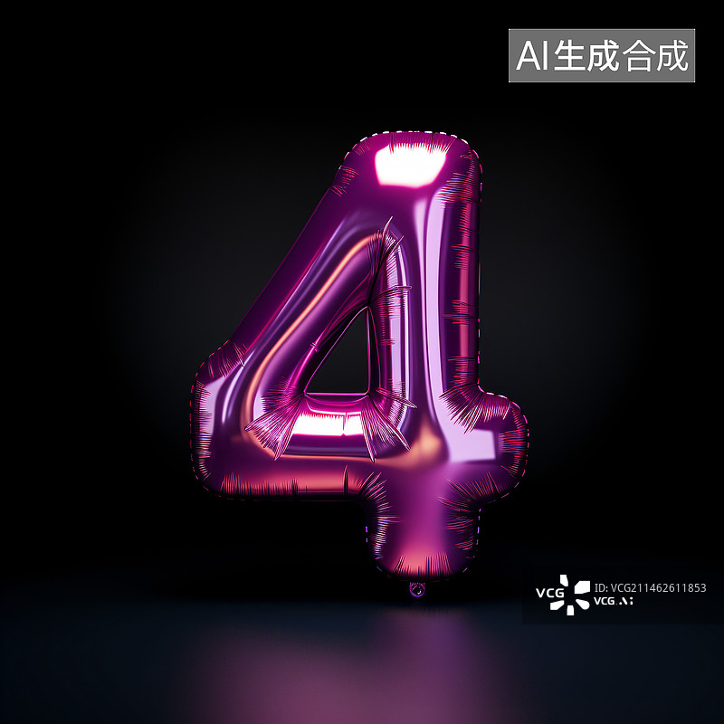 【AI数字艺术】字母气球数字，生日派对字符装饰，倒计时数字概念插图图片素材