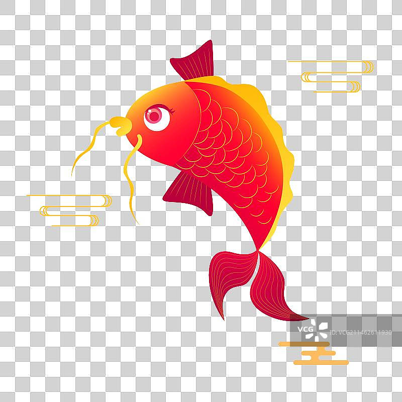 锦鲤手绘年年有余图片素材