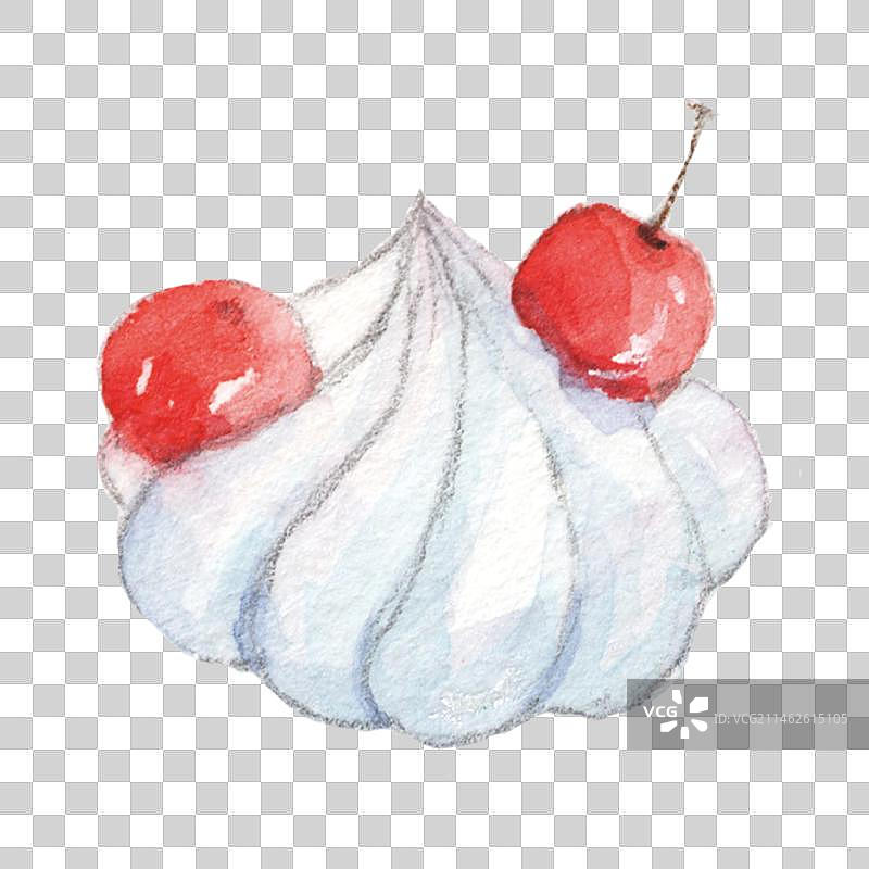 苹果樱桃点缀奶香可口牛乳零食特写镜头图片素材