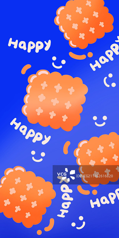 商业插画手机壳手机壁纸可爱简约饼干图片素材