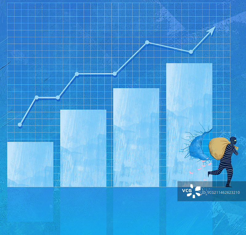 偷走经济财富的小偷图片素材