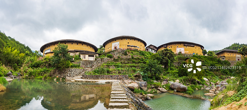 福建土楼初溪土楼群图片素材
