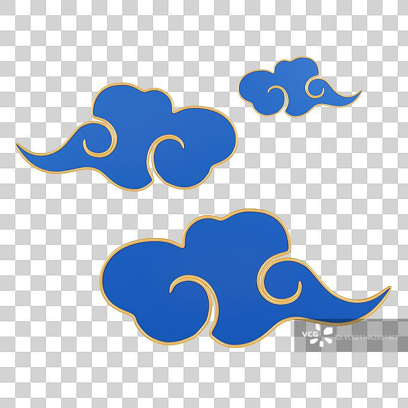 C4D立体中式祥云春节元素图片素材