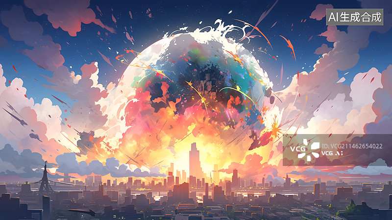 【AI数字艺术】环境保护插画，全球变暖气候环境概念插图图片素材