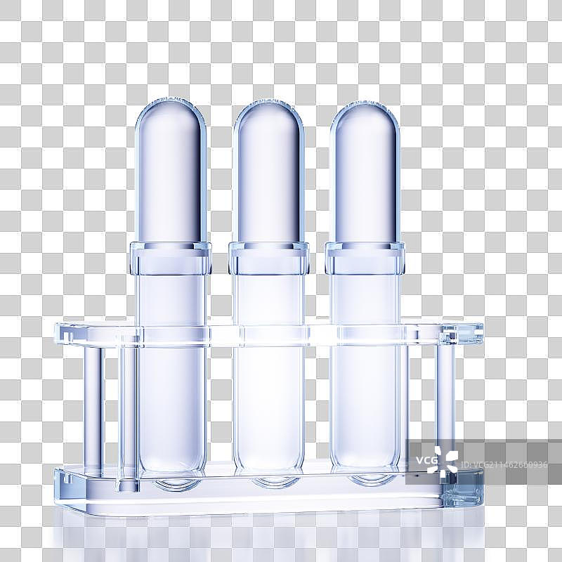 3D渲染的玻璃实验用具图片素材