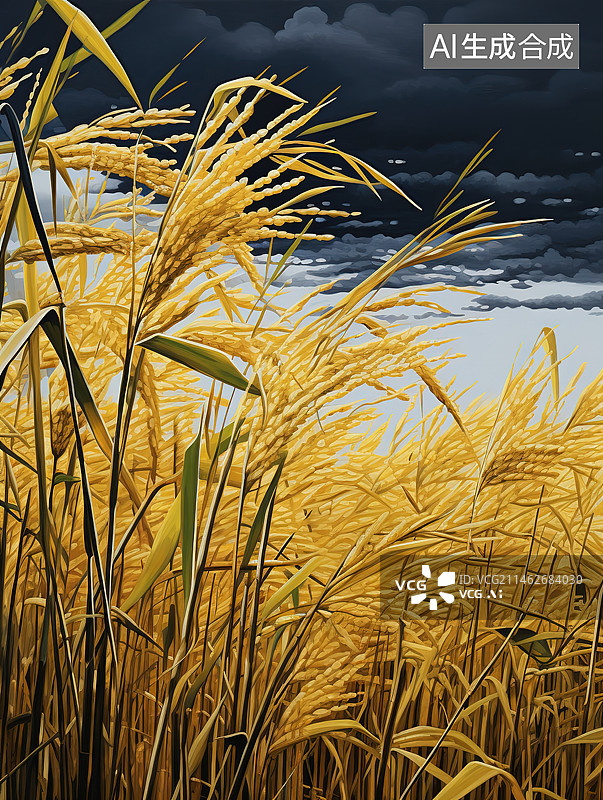 【AI数字艺术】地上作物仰天生长的特写镜头图片素材
