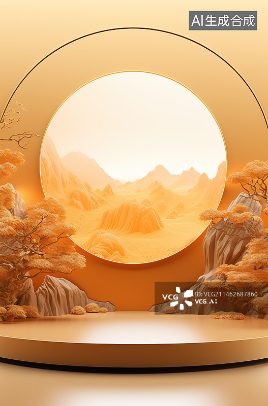 【AI数字艺术】沙漠中的自然风光图片素材