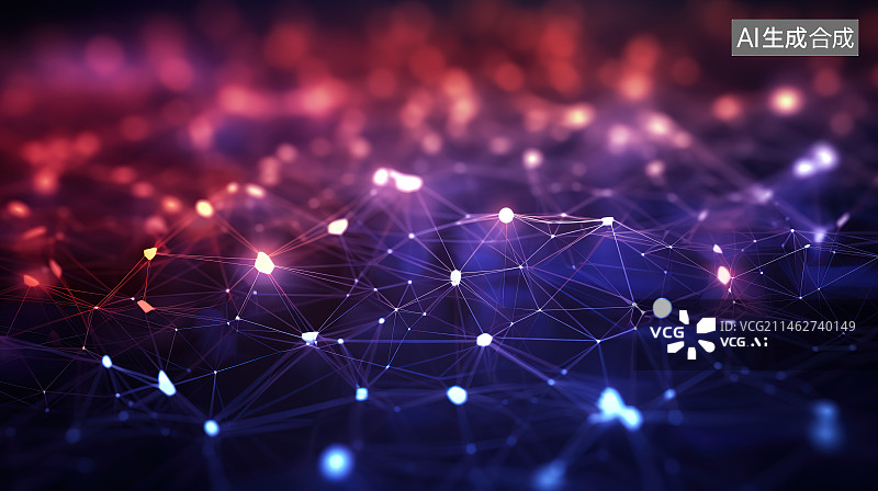 【AI数字艺术】蓝色背景下蜘蛛网的特写镜头图片素材