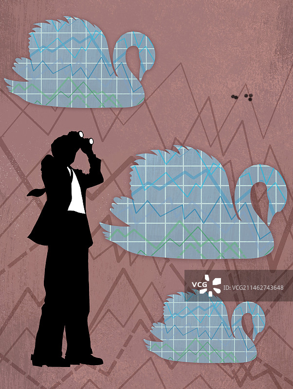 不可预见的形势像黑天鹅般急剧衰退图片素材