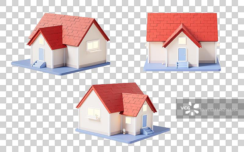 卡通风格房屋3D渲染图片素材