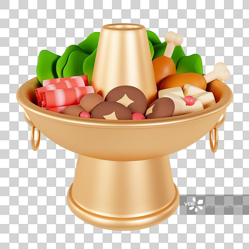 C4D立体冬季吃火锅元素图片素材