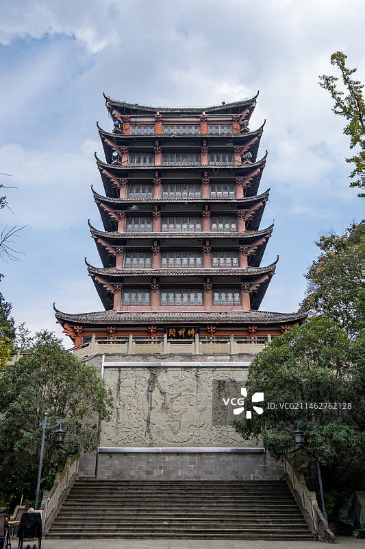 四川省绵阳市三台县著名景点地理标志杜甫草堂图片素材