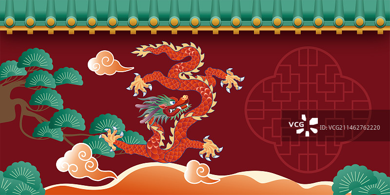 2024龙年背景板图片素材