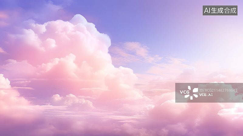 【AI数字艺术】唯美梦幻天空云层背景图片素材