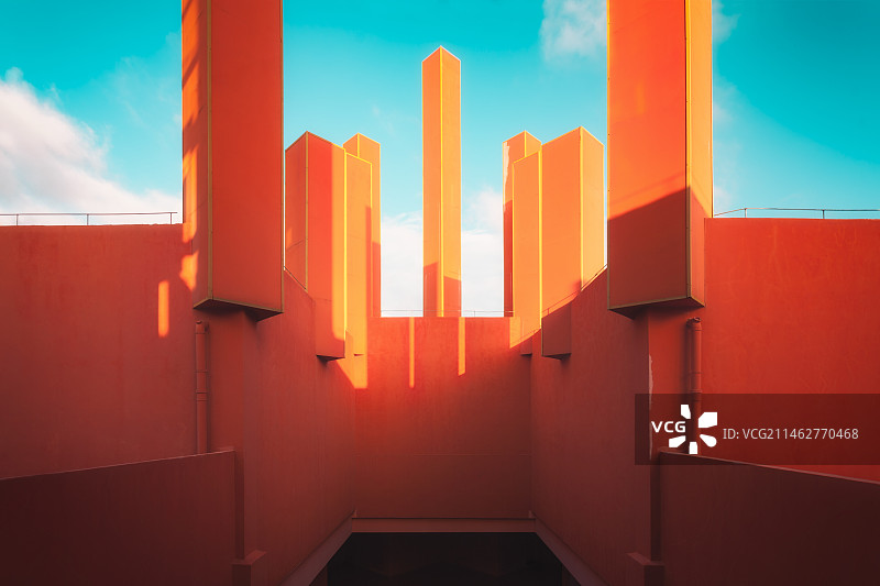 浙江丽水云和仙宫湖局部建筑风光图片素材