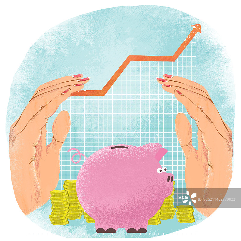 大手保护着家庭财富理财储蓄图片素材