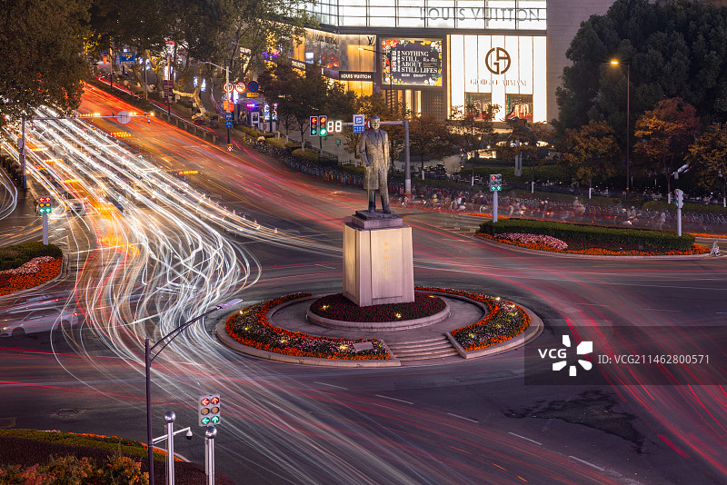 南京新街口孙中山铜像图片素材