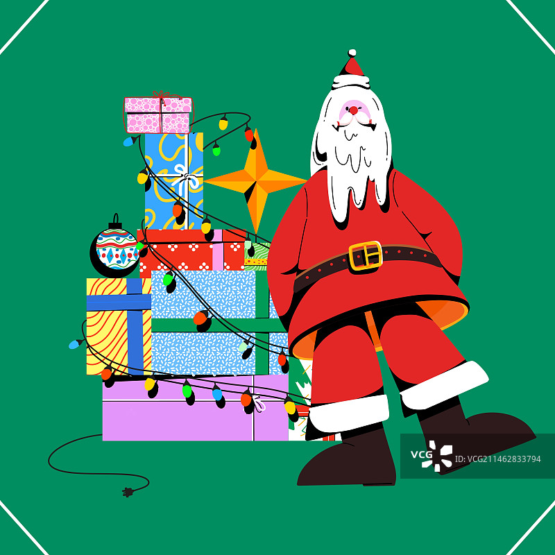 圣诞老人和礼物图片素材