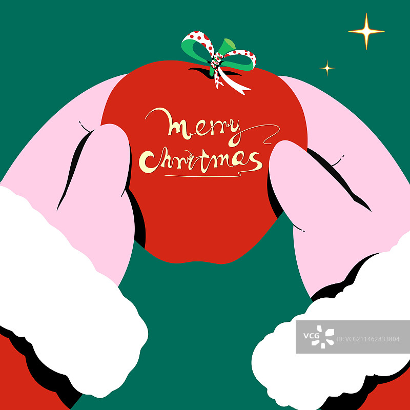 双手拿着红苹果图片素材