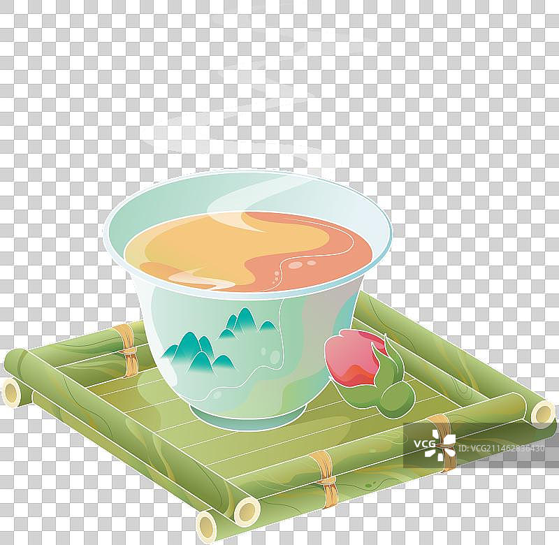 茶托里的花茶图片素材