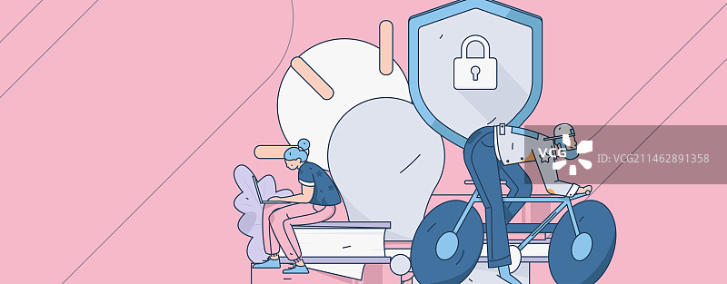 保护知识产权扁平矢量概念运营手绘插画图片素材