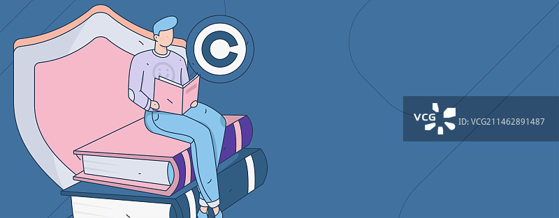 保护知识产权扁平矢量概念运营手绘插画图片素材