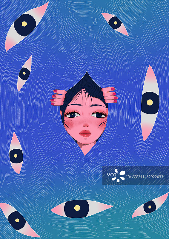 关于社恐的插画设计图片素材