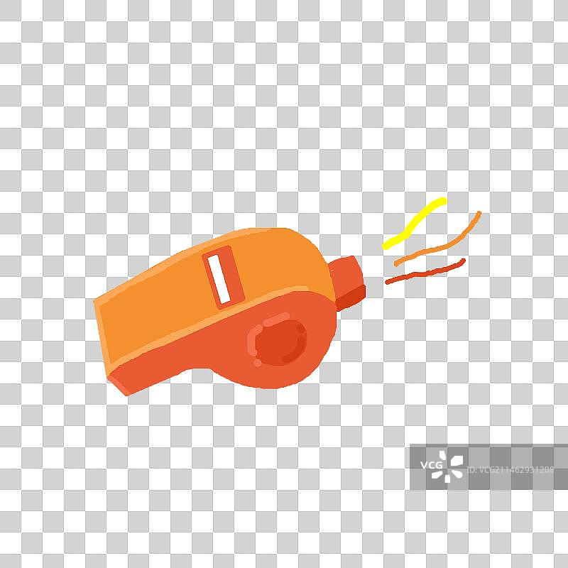 橘黄色的哨子卡通插画 免抠元素图片素材