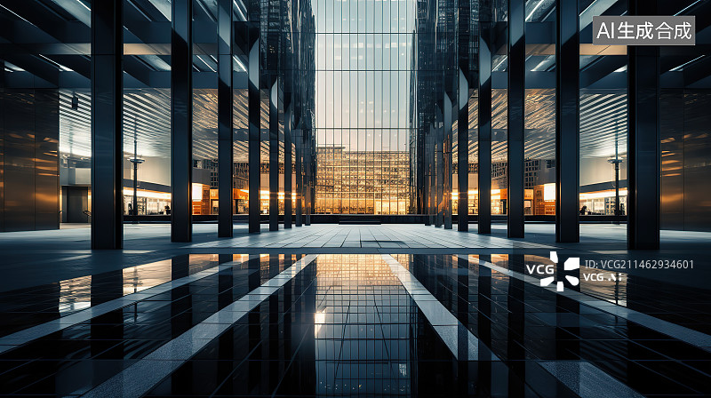 【AI数字艺术】现代城市建筑与广场图片素材